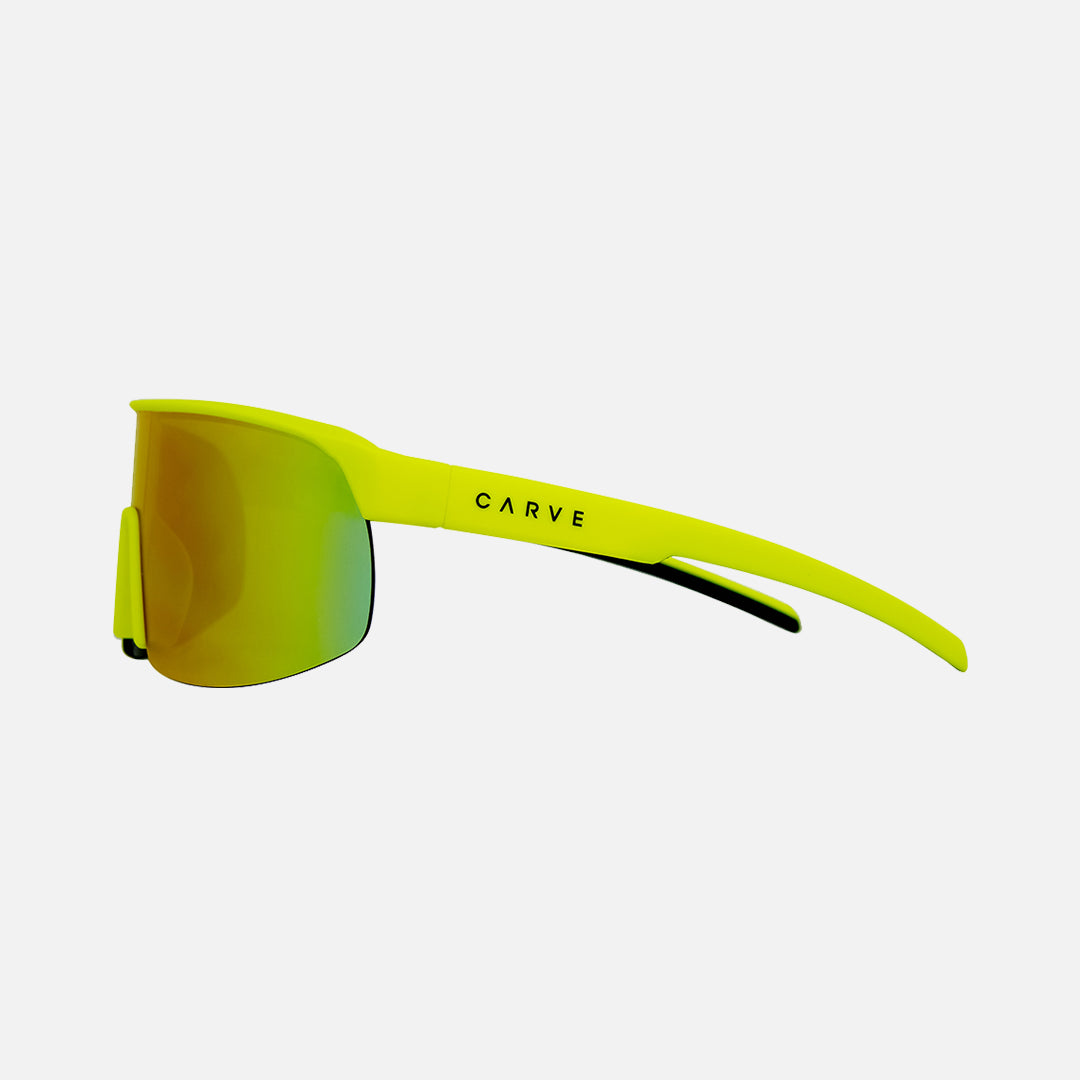 Velocity - Matte Fluro Yellow Grey w/ Red Iridium Lens