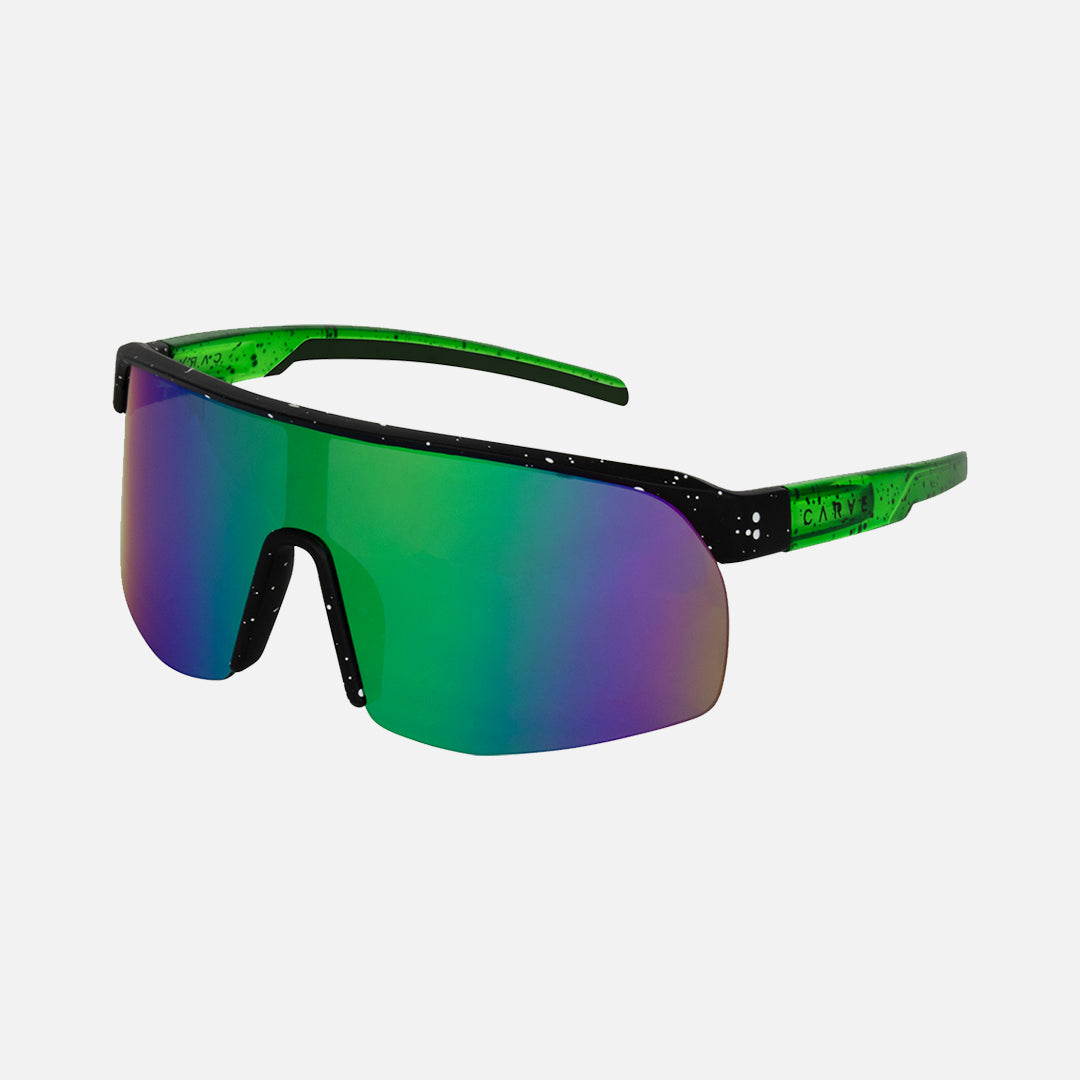 Velocity - Matte Black Green Temple Grey w/ Green Iridium Lens