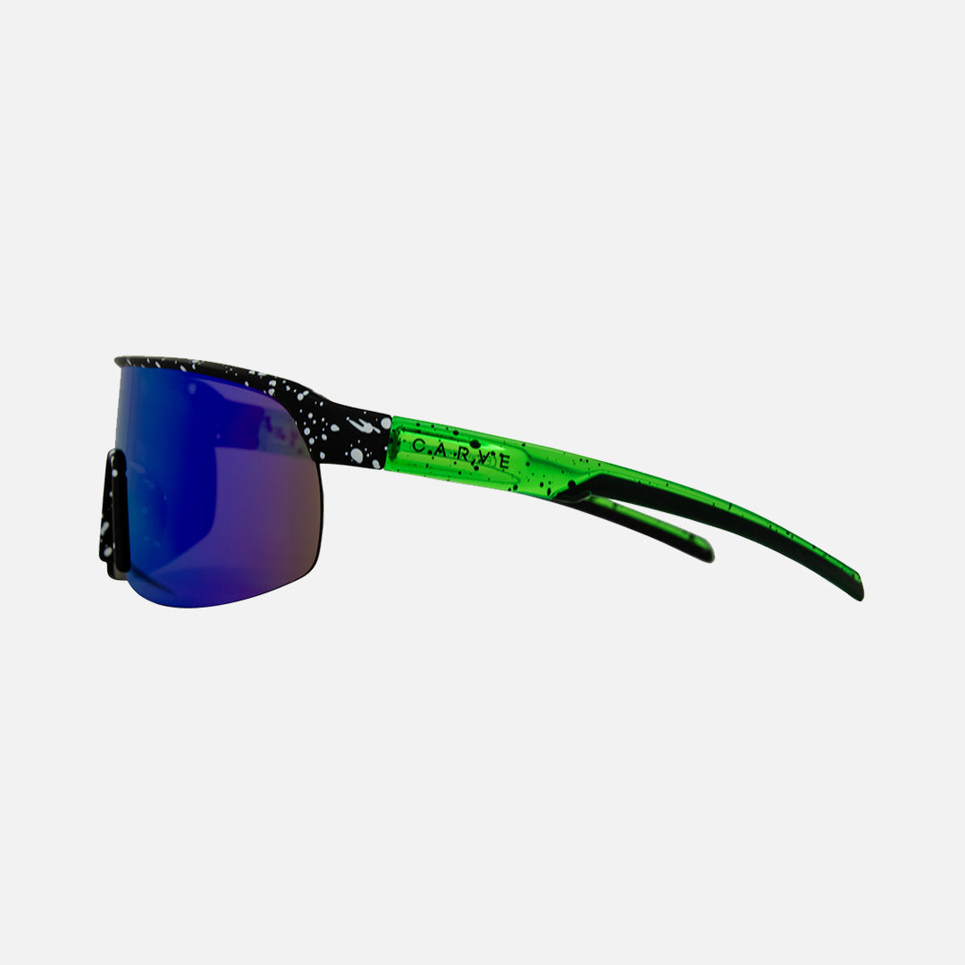 Velocity - Matte Black Green Temple Grey w/ Green Iridium Lens