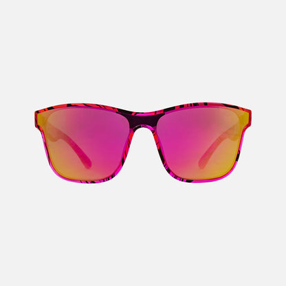 Riot - Gloss Crystal Hot Pink Swirl Frame with Grey and Pink Gold Lens