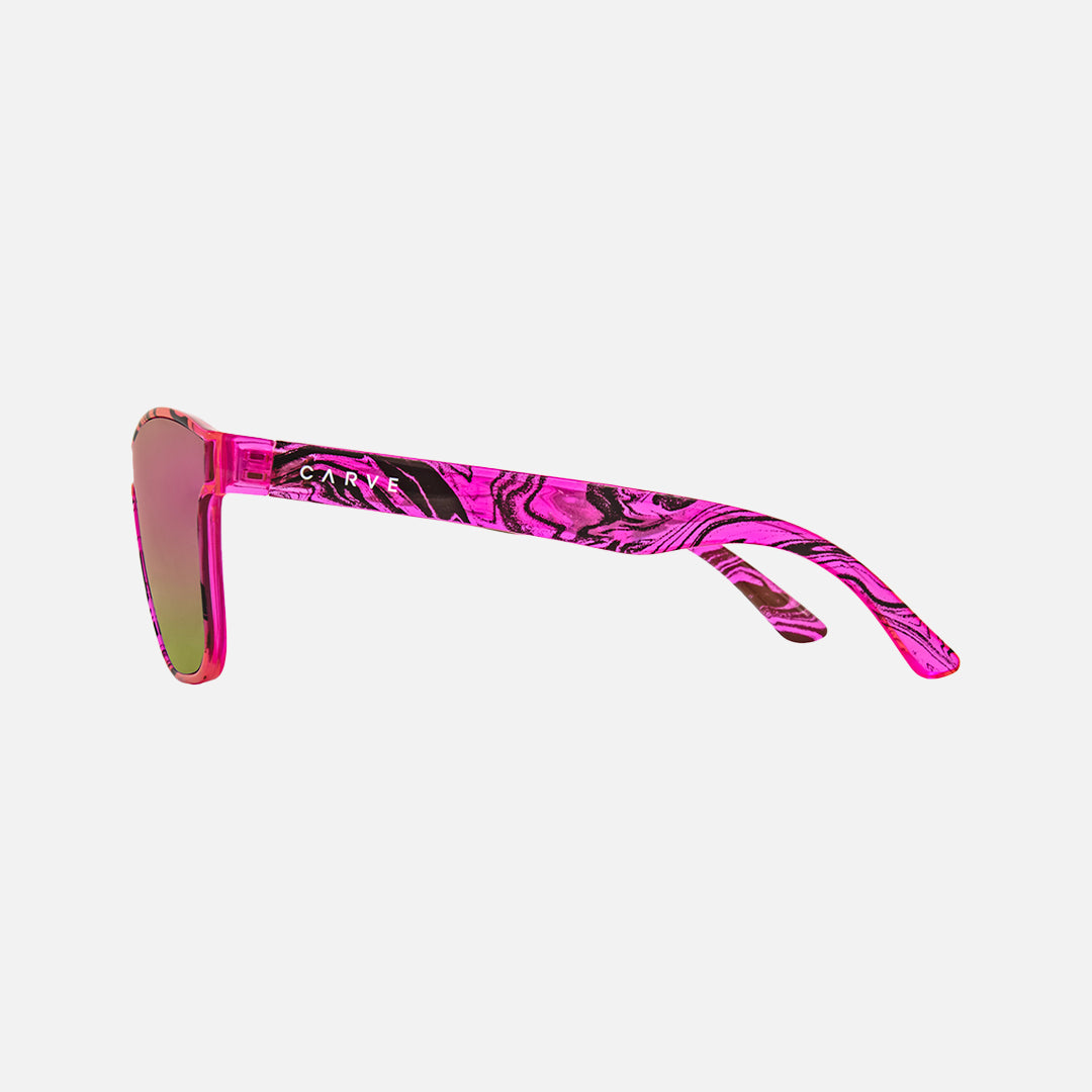 Riot - Gloss Crystal Hot Pink Swirl Frame with Grey and Pink Gold Lens