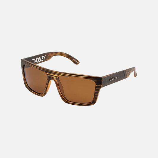 Volley - Matte Brown Streak Frame Brown Polarized Lens