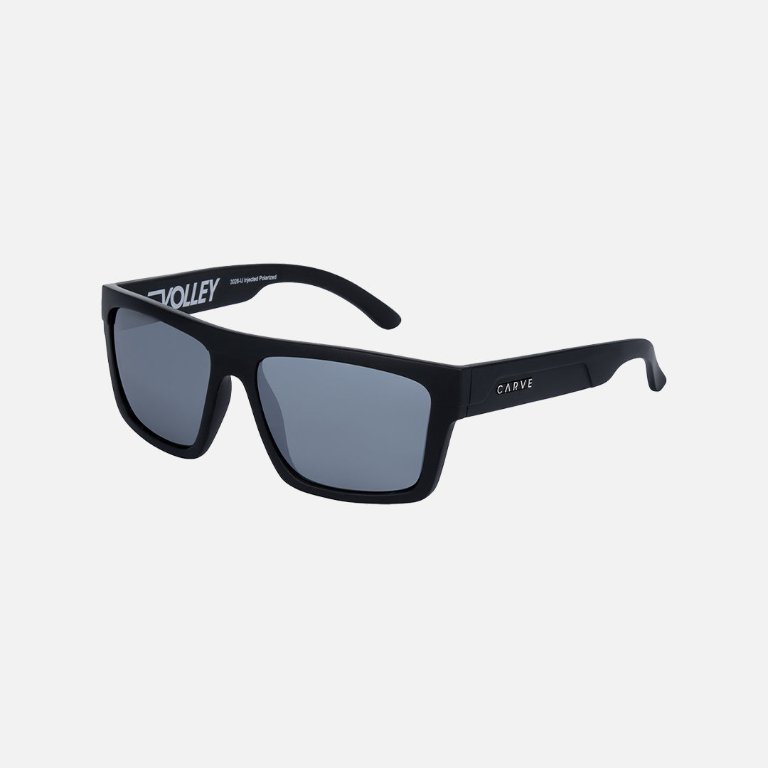 Volley - Matte Black Frame Silver Mirror Polarized Lens