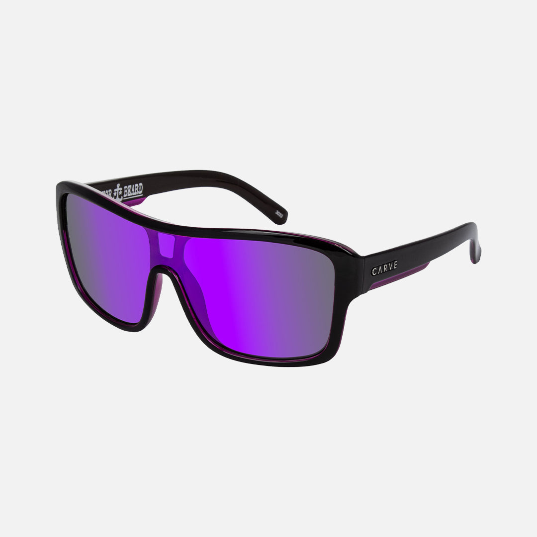 Anchor Beard - Purple Iridium Gloss Black Frame Sunglasses