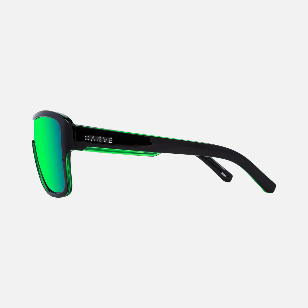 Anchor Beard - Green Iridium Gloss Black Frame Sunglasses