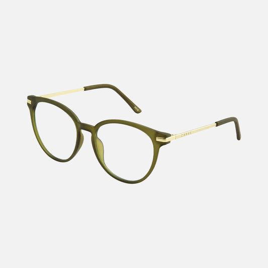 Dahlia - Blue Light Matte Olive Frame Glasses