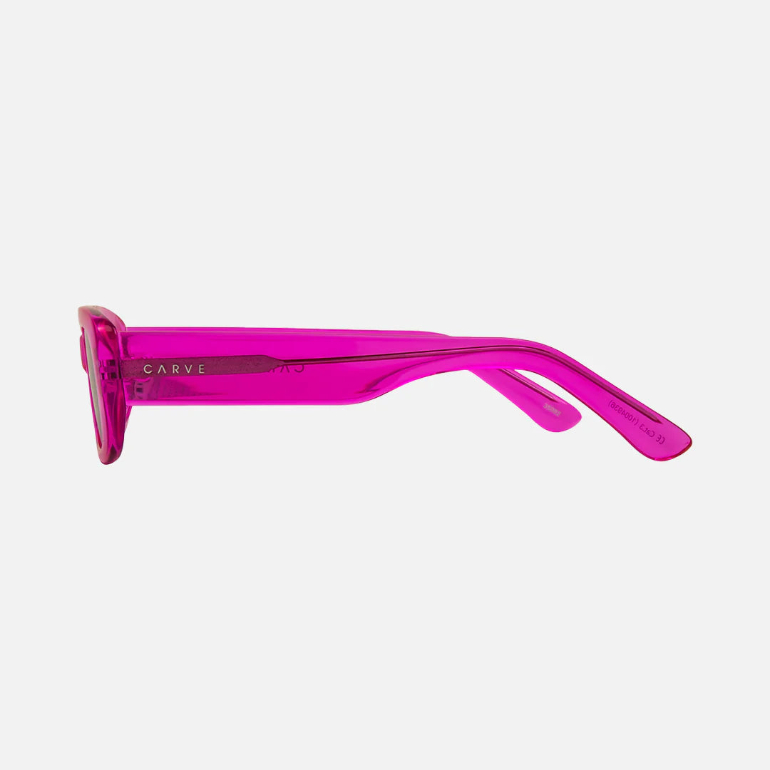 Lizbeth Sunglasses Gloss Crystal Hot Pink Grey Lens