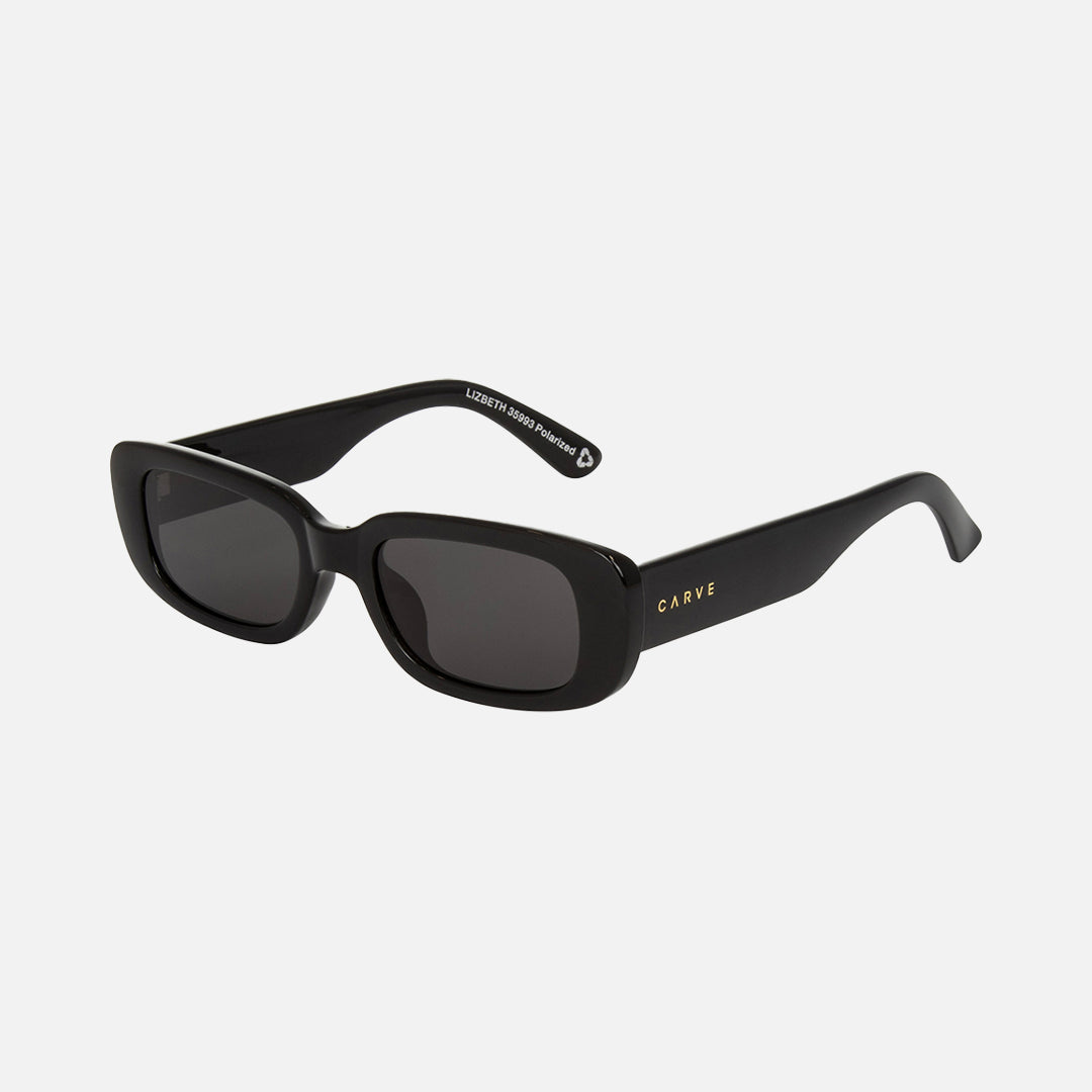 Lizbeth - Gloss Black Recycled Frame Grey Polarized Lens