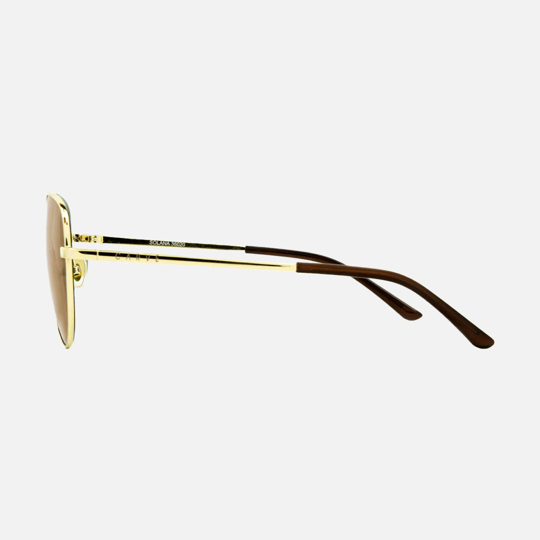 Solana - Gloss Gold Metal Frame Brown Injected Polarized Lens