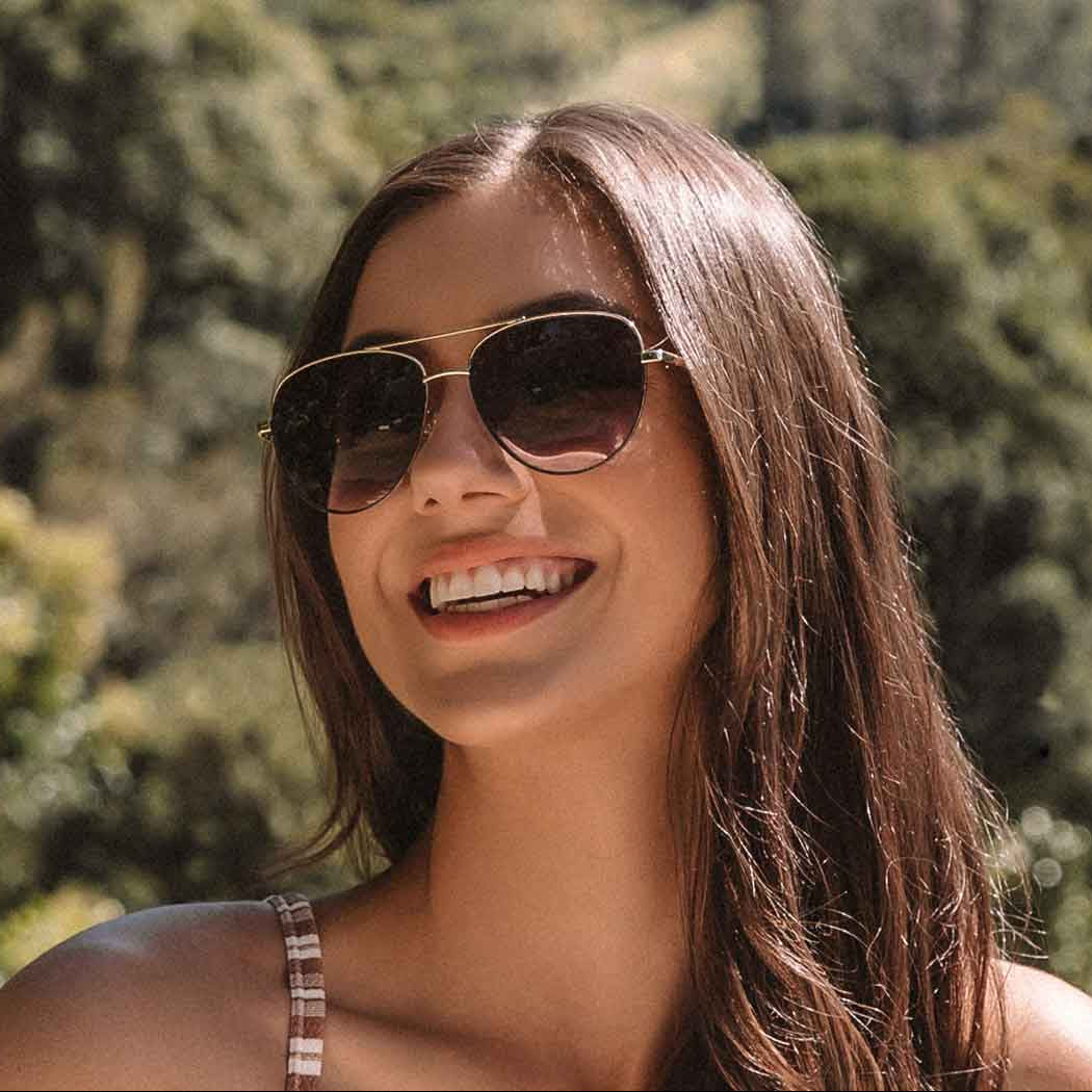 Solana - Gold Metal Frame with Gray Gradient Lens