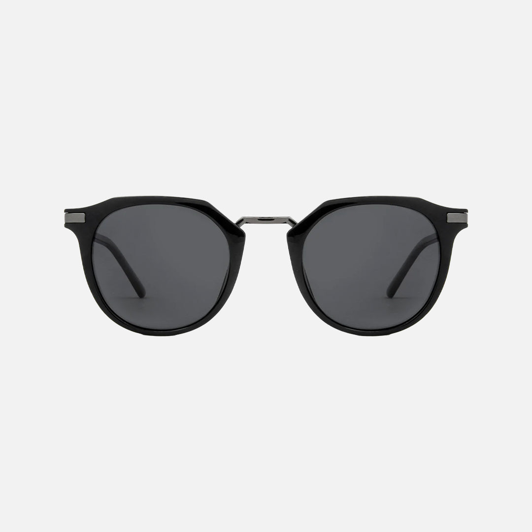 Frankie - Gloss Black Dark Frame Gray Polarized Lens