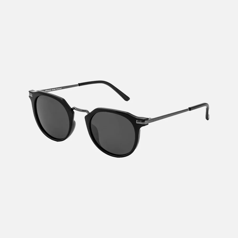 Frankie - Gloss Black / Gray Metal Frame with Dark Gray Polarized Lens