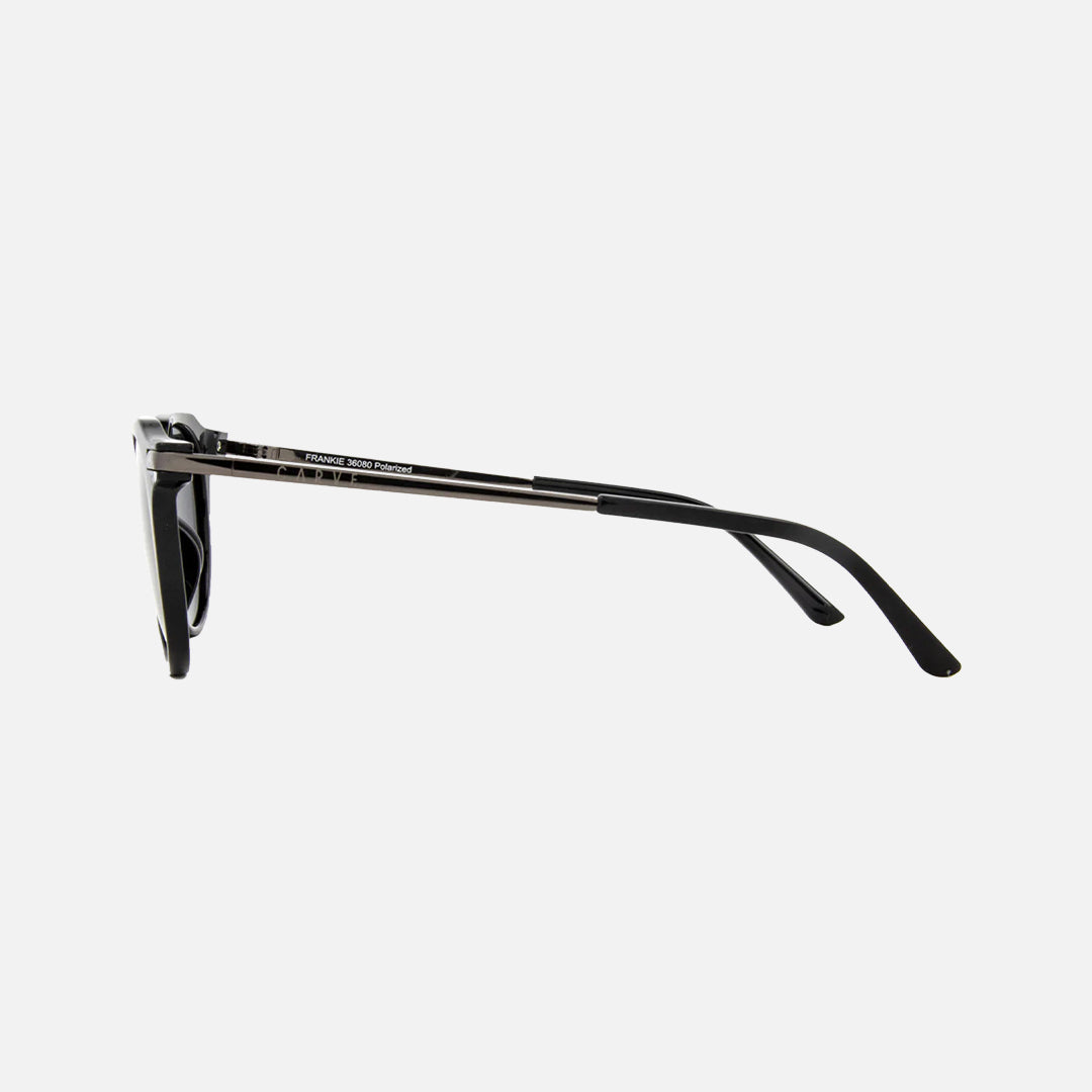 Frankie - Gloss Black Dark Frame Gray Polarized Lens