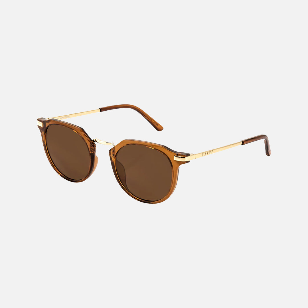 Frankie - Gloss Crystal Tobacco Gold Metal Frame Brown Lens