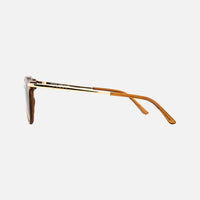 Frankie - Gloss Crystal Tobacco Gold Metal Frame Brown Lens