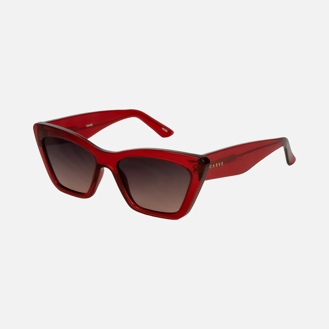 Tahoe - Gloss Crystal Cherry Red with Gray Pink Gradient Lens