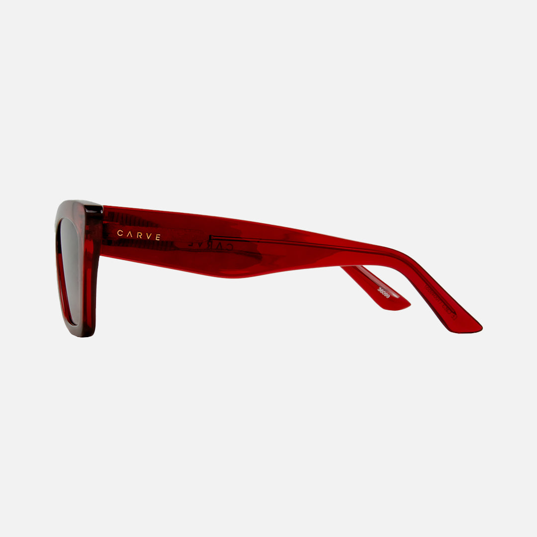 Tahoe - Gloss Crystal Cherry Red Frame with Grey Pink Gradient Lens