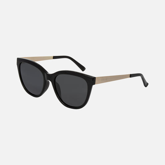 Allure - Gloss Black Gold Frame Dark Gray Injected Polarized Lens