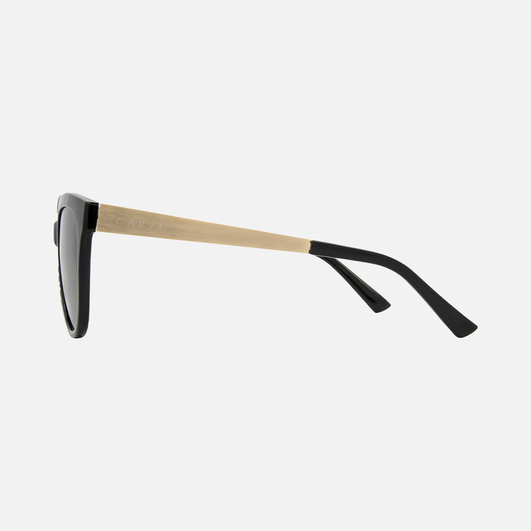 Allure - Gloss Black Gold Frame Dark Gray Injected Polarized Lens