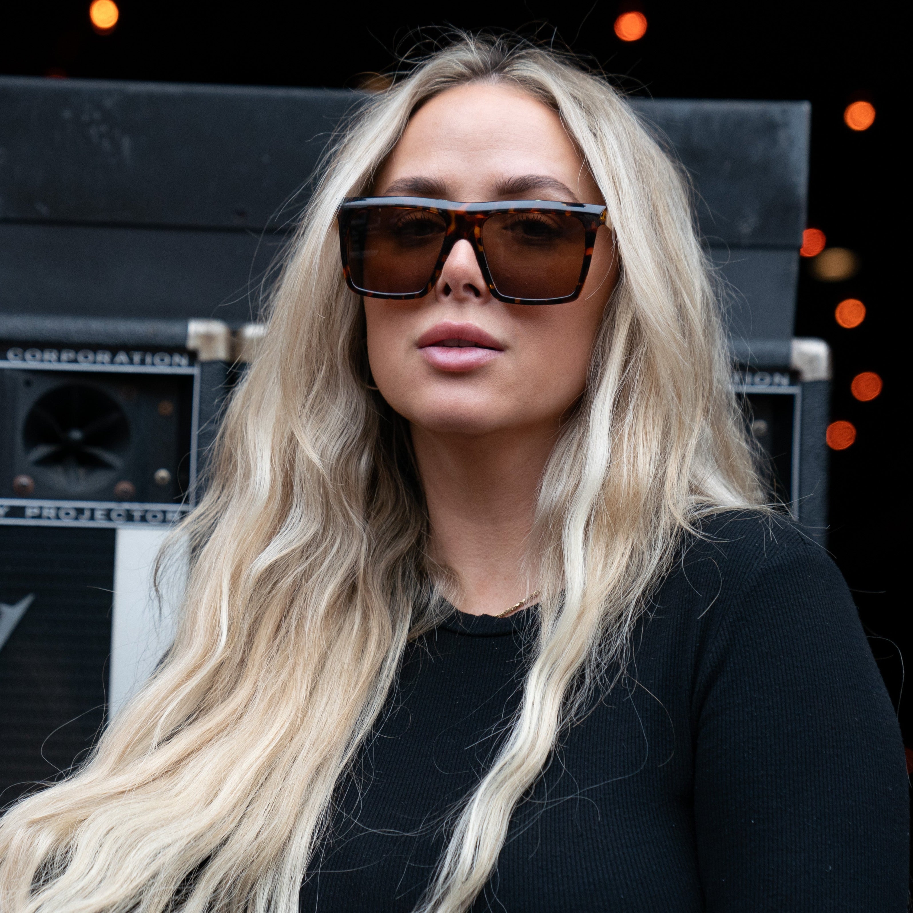 Yoshi - Gloss Tort Frame with Gold Temple Brown Sunglasses