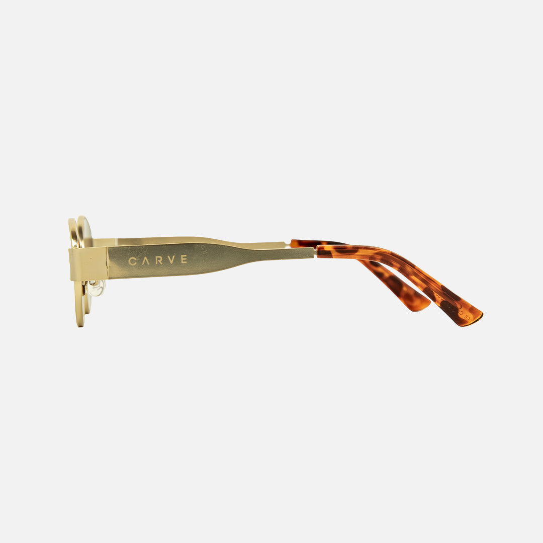 Polly - Gold Metal Frame with Brown Lens
