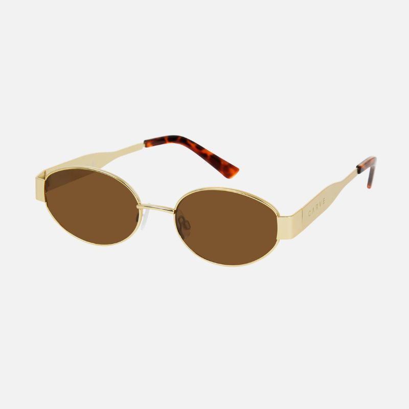 Polly - Gold Metal Frame with Brown Lens