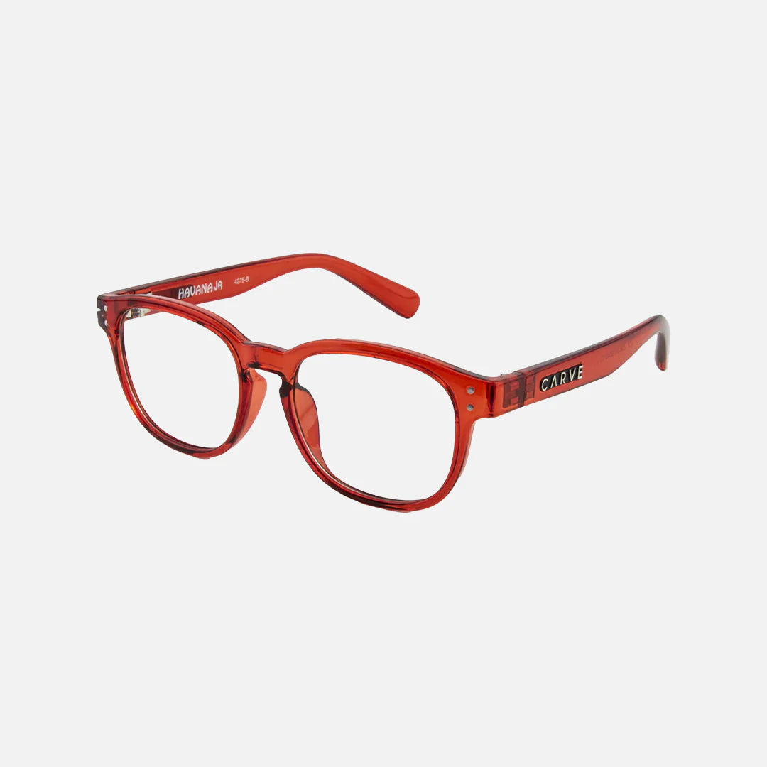 Havana Jr - Blue Light Glasses Gloss Crystal Red Frame