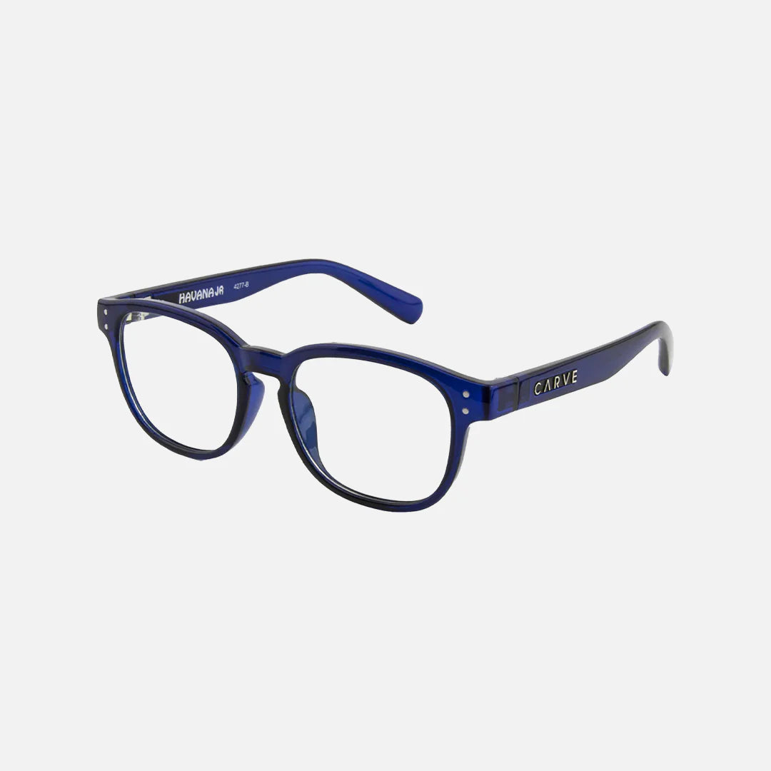 Havana Jr - Blue Light Glasses Matte Translucent Navy Frame