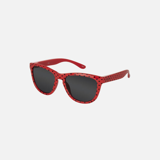 Cali - Gloss Red Hearts Frame with Print Grey Lens