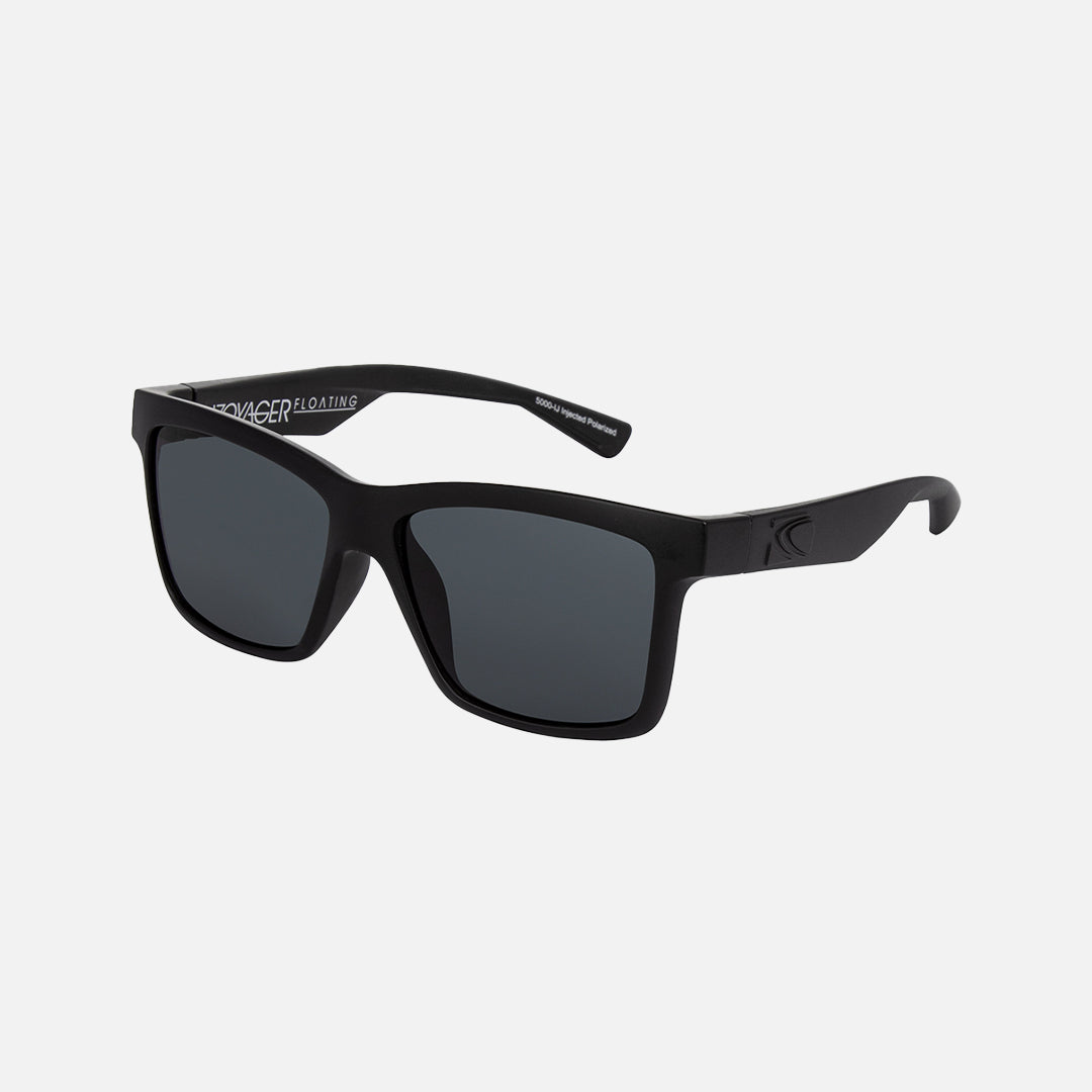 Voyager Injected Polarized Matte Black Frame Floating Sunglasses