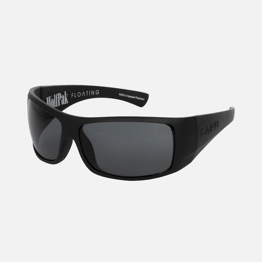 Wolfpak -  Floating Matte Black Frame Gray Injected Polarized Lens