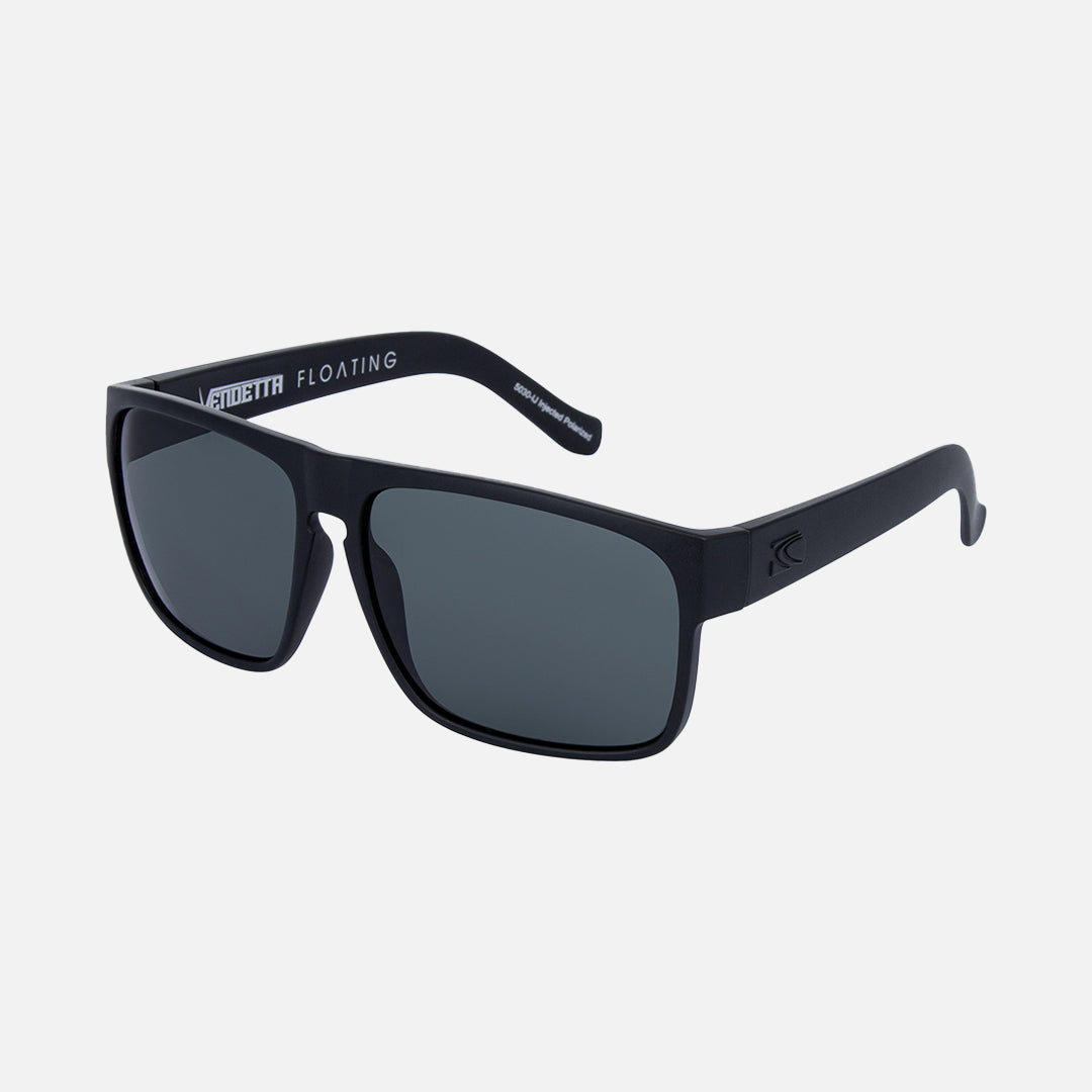 Vendetta - Floating Matte Black Frame Gray Injected Polarized Lens