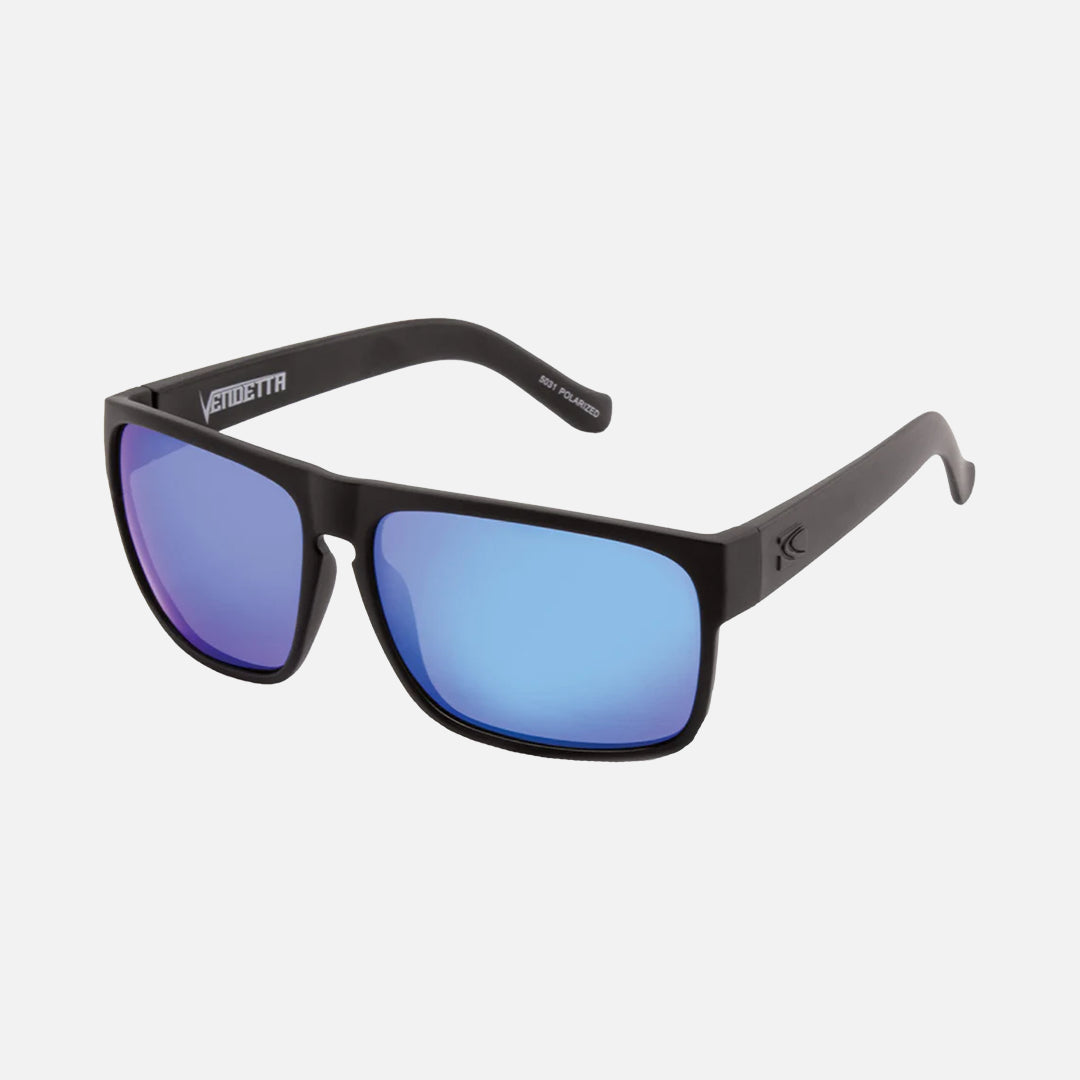 Vendetta - Matte Black Frame Gray Blue Iridium Injected Polarized Lens