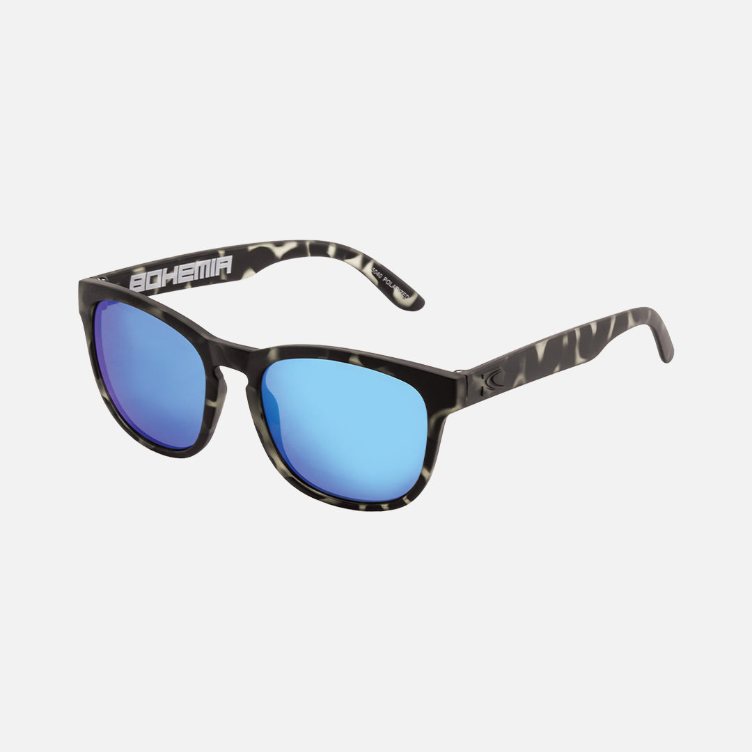 Bohemia - Floating Matte Black Frame Blue Injected Polarized Iridium Lens