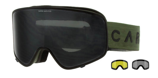 Summit - Matt Olive Frame, Grey Lens with Clear Flash Coating & Yellow Lens with Clear Flash Coating