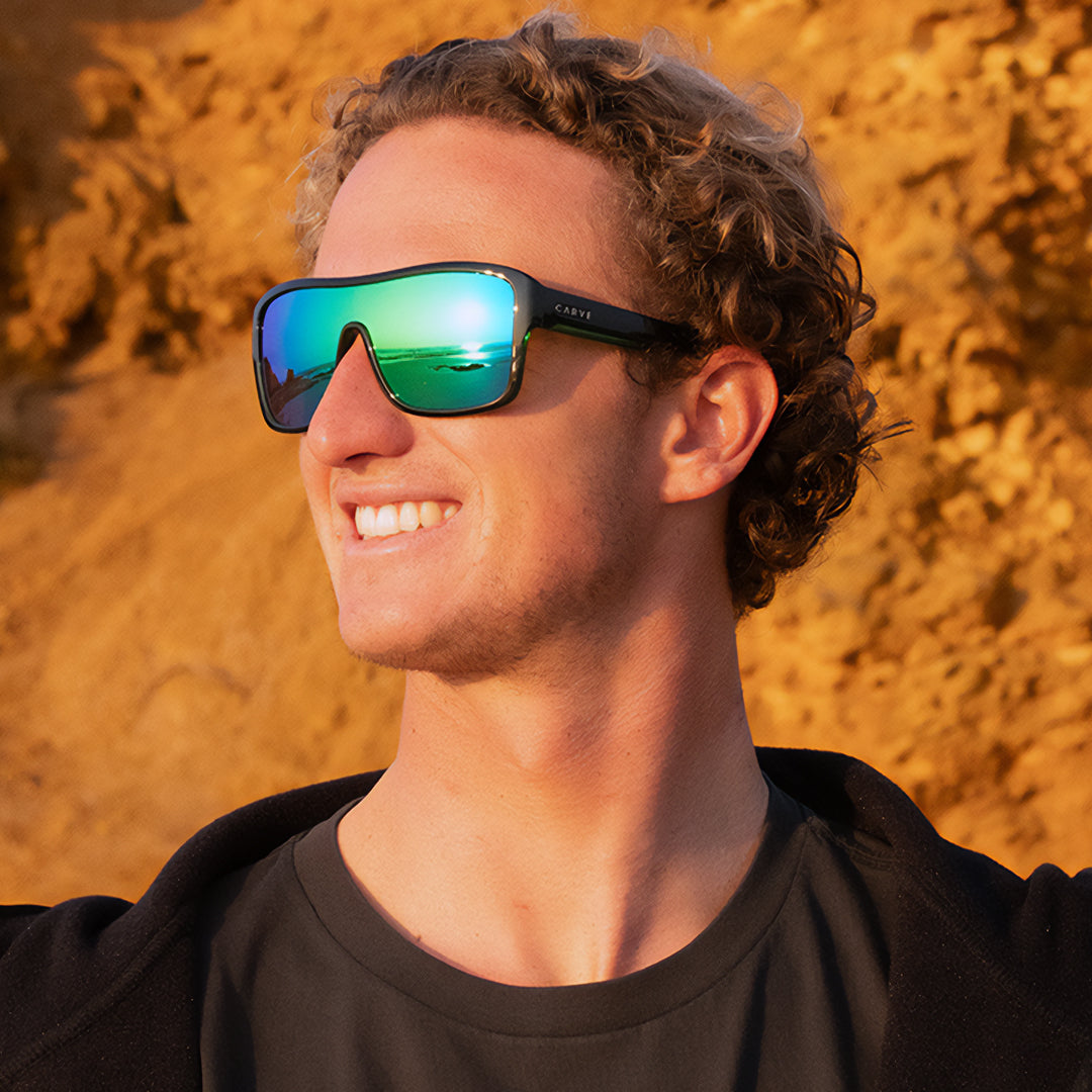 Anchor Beard - Gloss Black with Green Iridium Lens