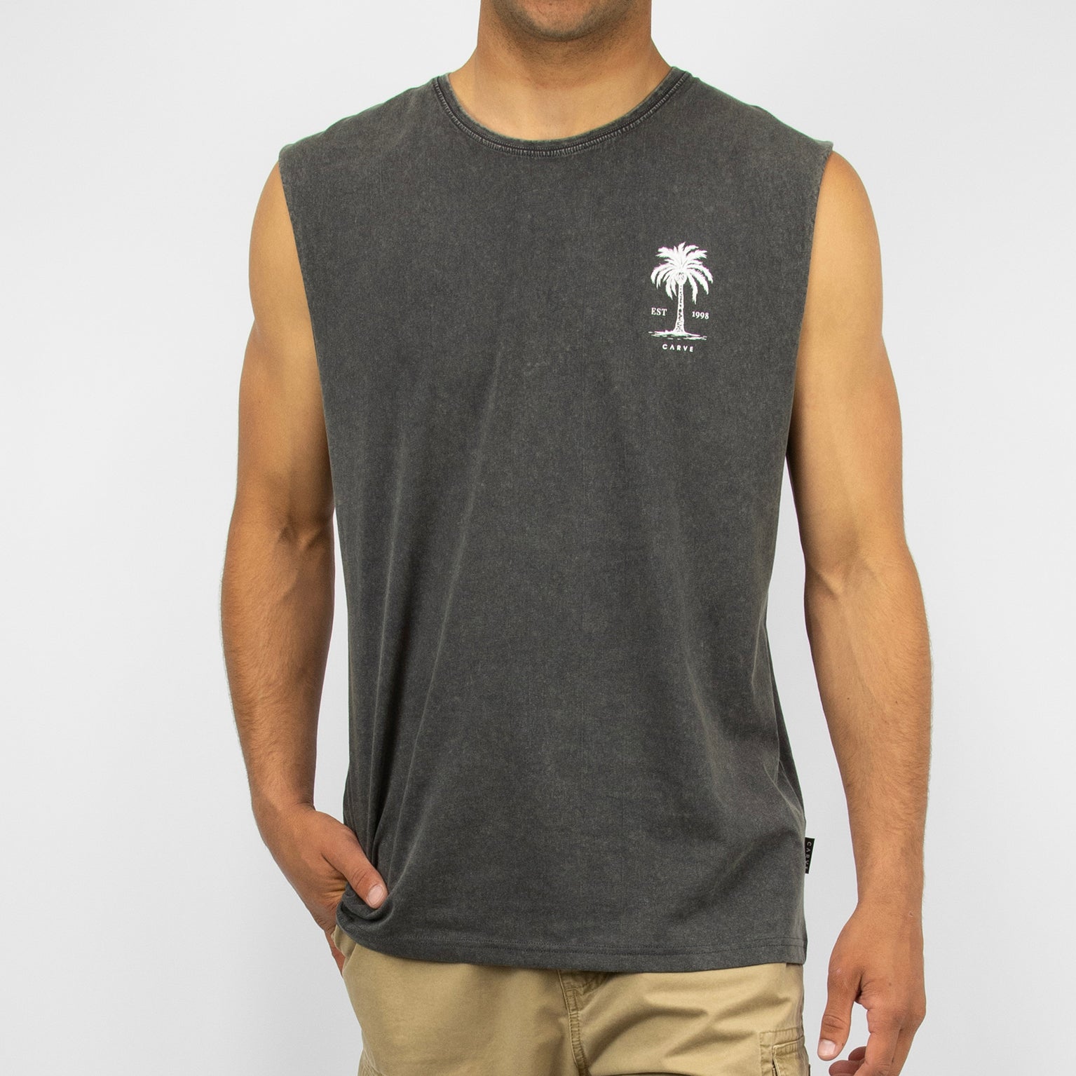 ARECA - Men's sleeveless muscle top - Charcoal