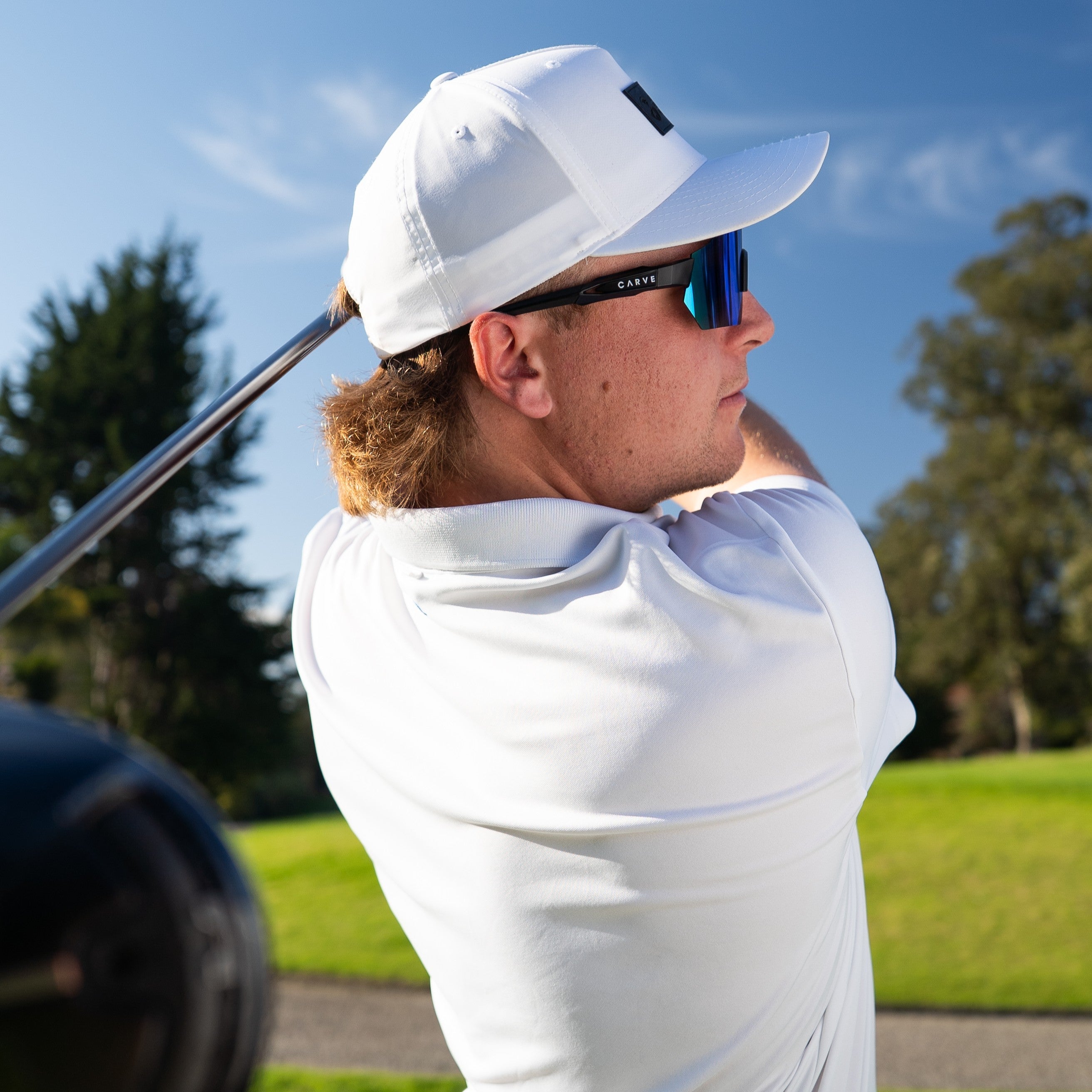 Level Up HD - Frame: Matte Black <br> Lens: Rose with External Blue Iridium