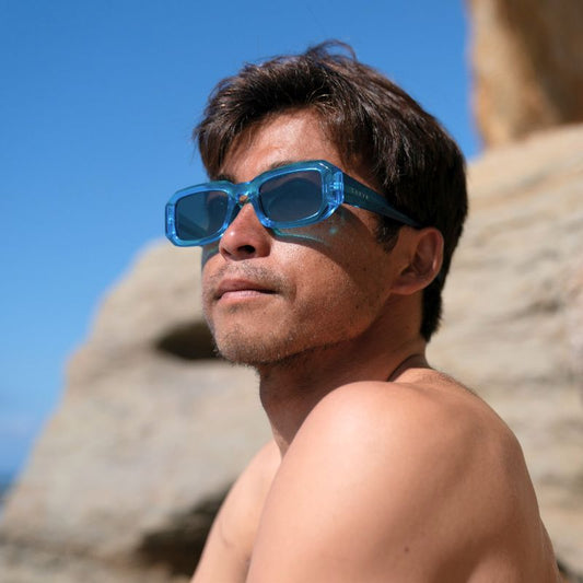 Asher - Gloss Crystal Cyan Frame Gray Lens
