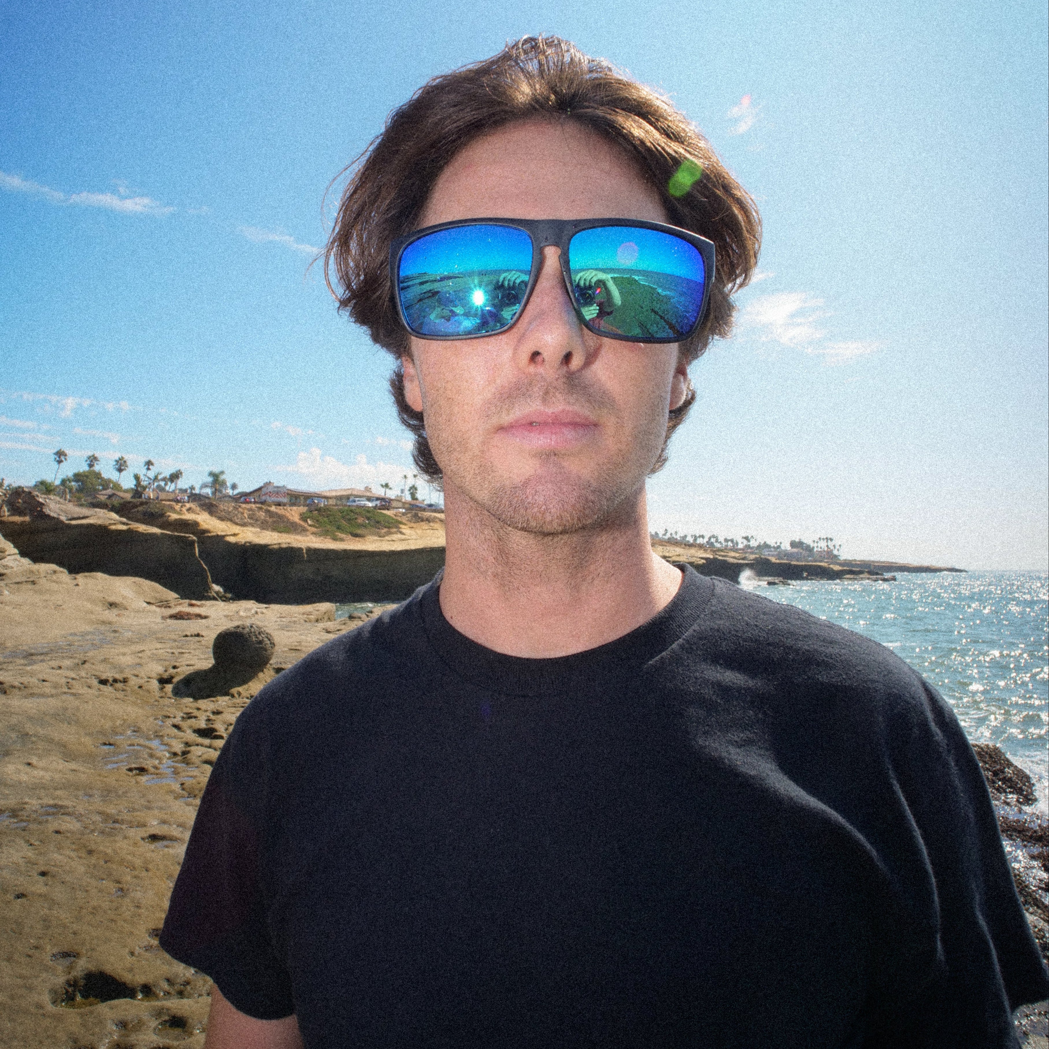 Vendetta - Floating Matte Black Frame Gray Blue Iridium Injected Polarized Lens