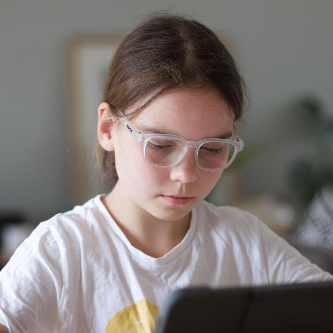 Havana Jr - Blue Light Glasses Matte Translucent Clear Frame