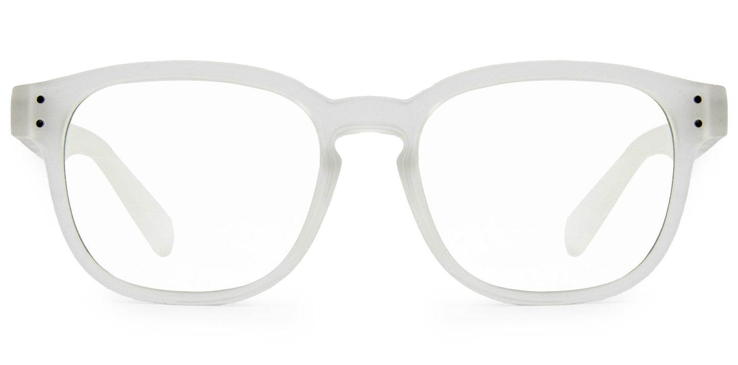 Havana Jr - Blue Light Matte Translucent Clear Frame Glasses
