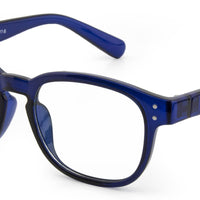 Havana Jr - Blue Light Matte Translucent Navy Frame Glasses