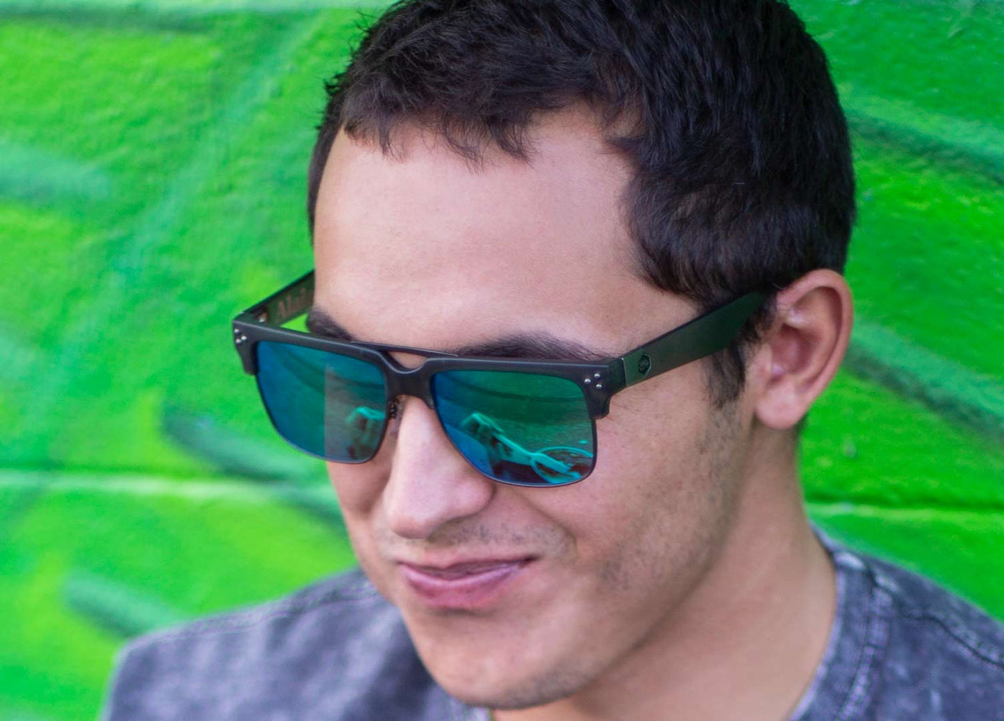 Alaia - Polarized Iridium Matte Green Frame Sunglasses