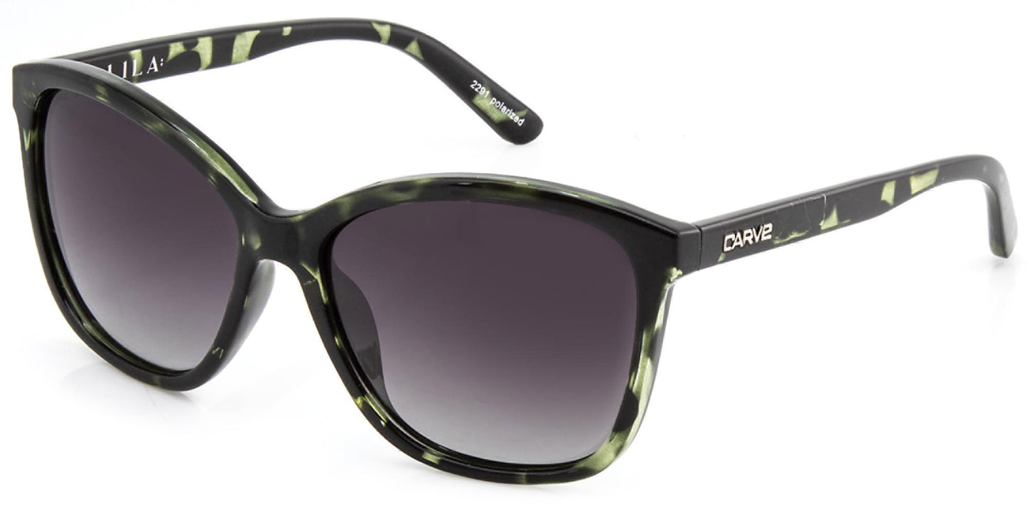 Lila - Polarized Green Tort Frame Sunglasses
