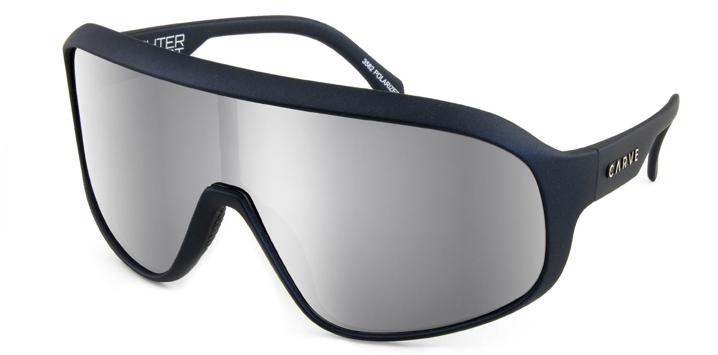 Fighter Pilot - Polarized Iridium Slate Blue Satin Frame Sunglasses