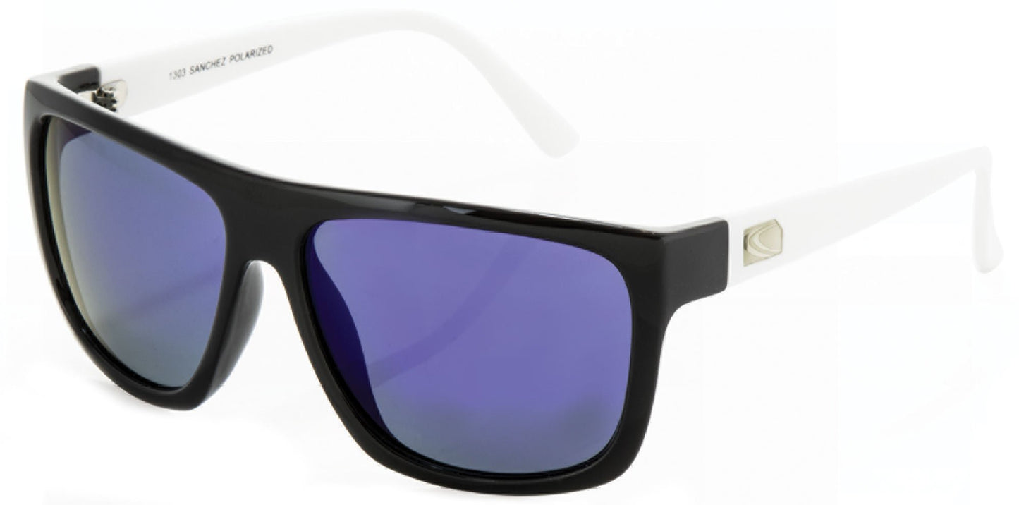 Sanchez - Polarized Iridium Gloss White Frame Sunglasses