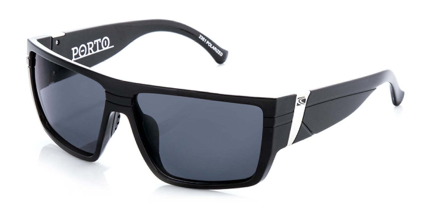 Porto - Polarized Gloss Black Frame Sunglasses