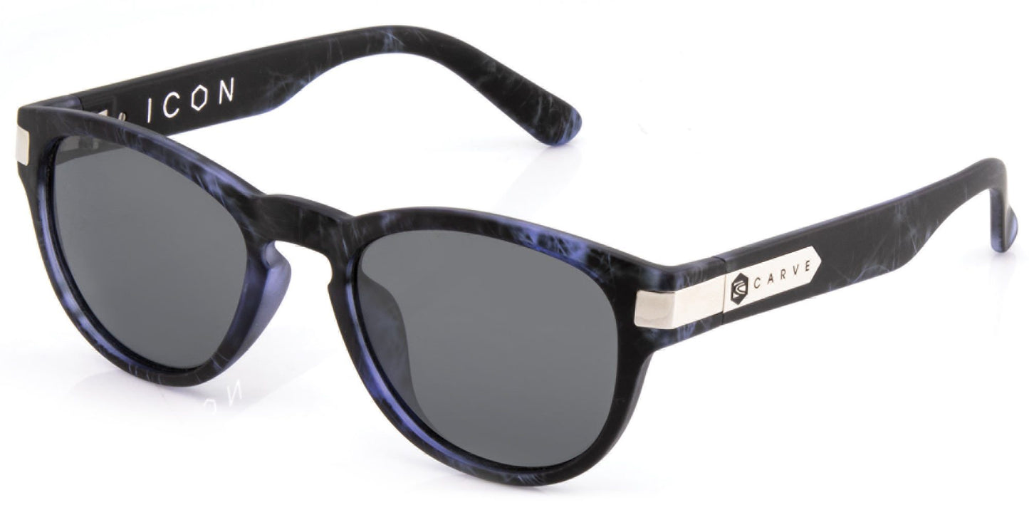 Icon - Matte Blue Cross Hatch Frame Sunglasses